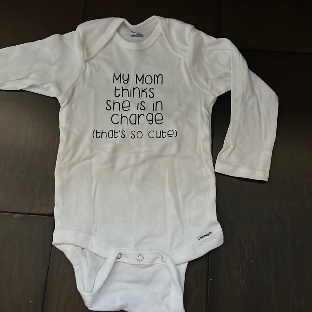 White long sleeve onesie.